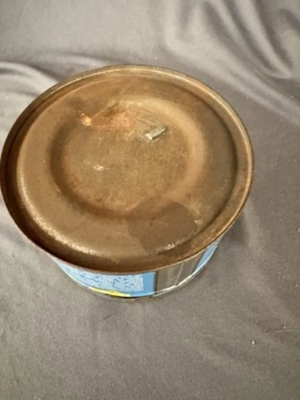 Vintage Golden Crumbles Kathryn Beich Tin Can 5”D x 3”H